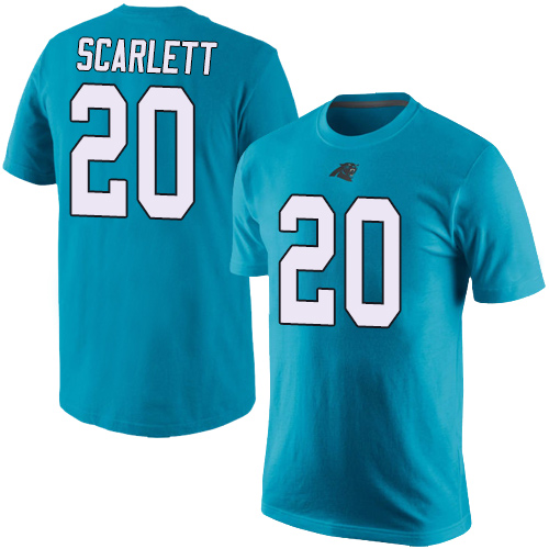 Carolina Panthers Men Blue Jordan Scarlett Rush Pride Name and Number NFL Football #20 T Shirt